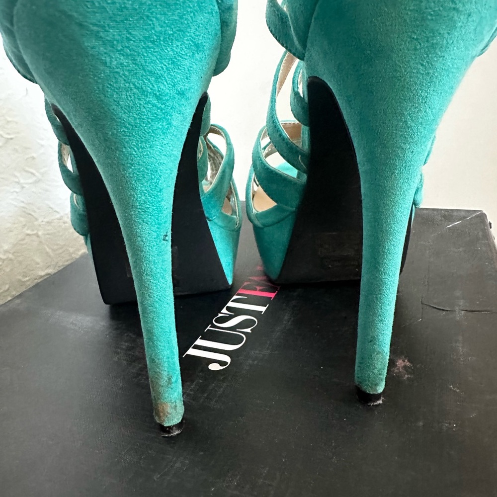 Just Fab Lilia’s Seafoam Platform Heels Size 8.5 - Picture 6 of 12